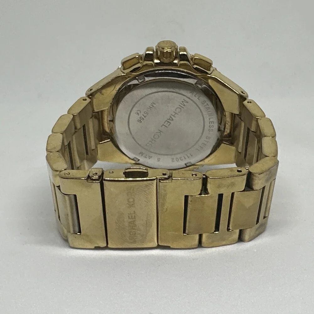 Michael Kors Bradshaw MK5756 Women Gold Stainless Steel Analog Dial Watch HME596